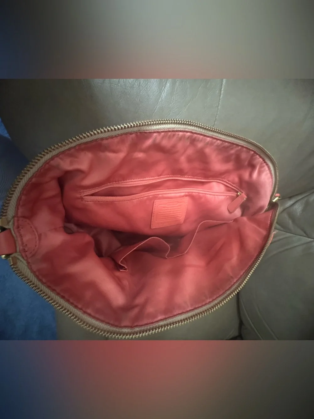 Coach Pink Coral Signature Large Shoulder Tote